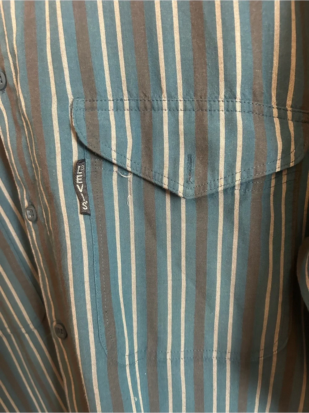 Levi’s silver label Men's Blue Striped Button-Down Shirt - Casual Long Sleeve